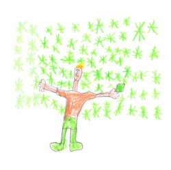 Kinderbild eines Grundschülers, der sich damit bei Nora und Ivana für die school-motion Tanzpause bedankt. school-motion tanzpause kinderbild