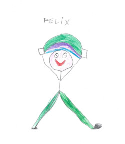 Kinderbild eines Grundschülers, der sich damit bei Nora und Ivana für die school-motion Tanzpause bedankt. school-motion tanzpause kinderbild